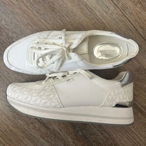 Michael Kors White and Silver Women's Sneakers